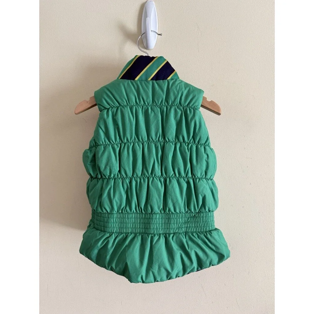 Ralph Lauren Little Girls Purple Green Reversible Down Puffer Vest‎ Size 2/2T